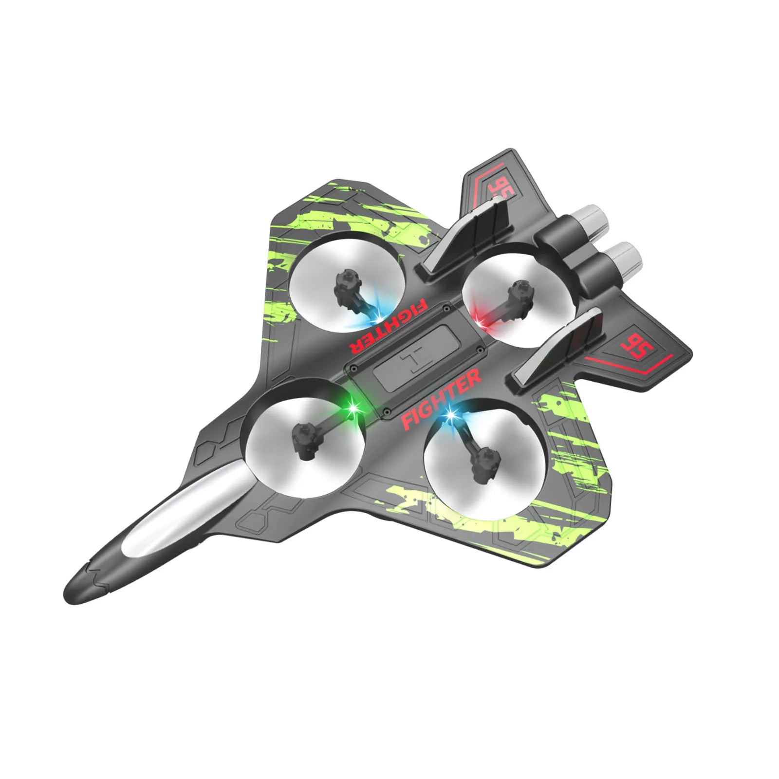 Glider Flying Helicopter RC Jet with Stunt Features & LED Lights – Foam Fighter Remote Control Airplane Toy