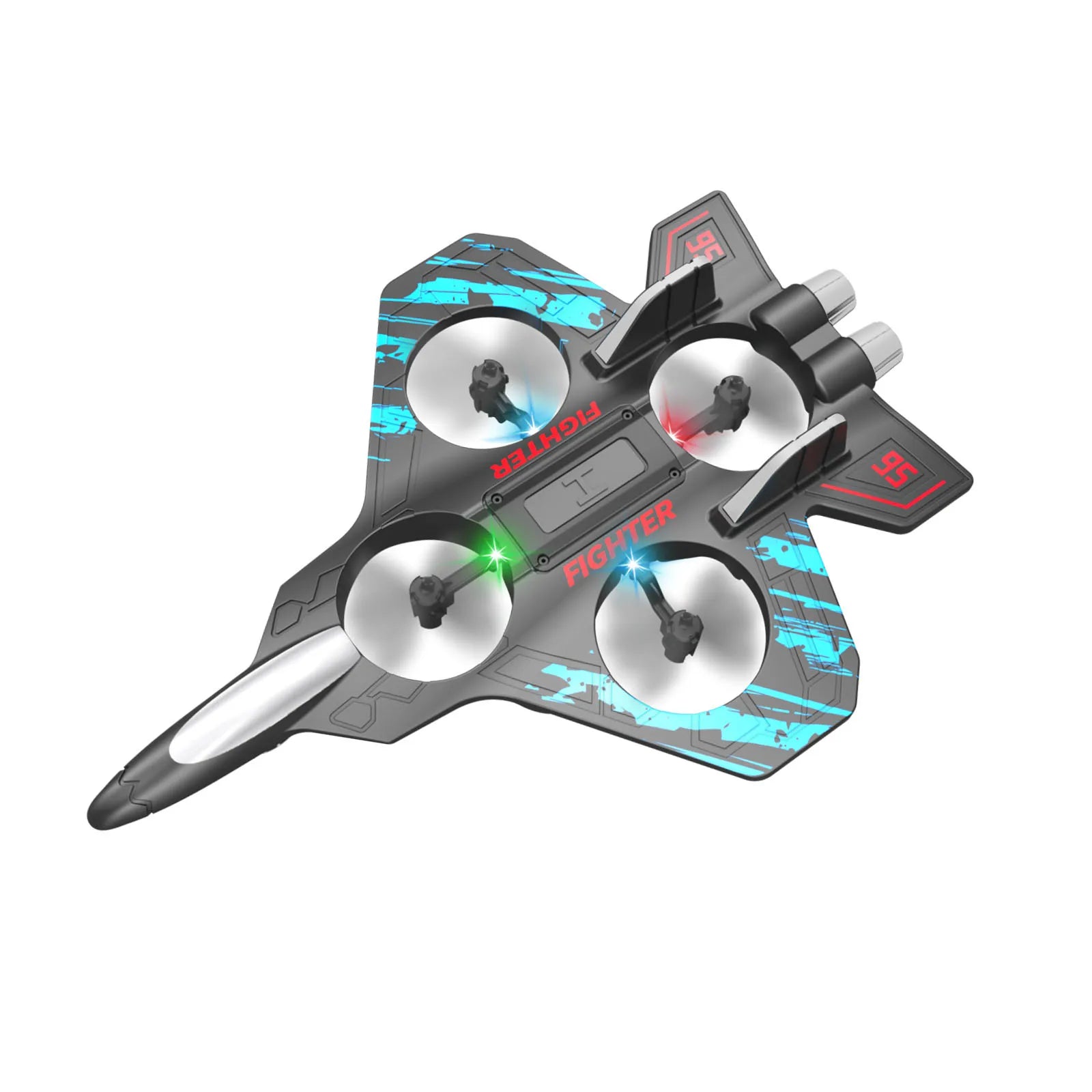 Glider Flying Helicopter RC Jet with Stunt Features & LED Lights – Foam Fighter Remote Control Airplane Toy